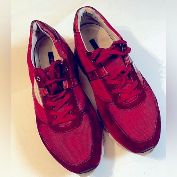 Dolce & Gabbana Shark-teeth Soles Sz 11 Low-top Sneaker Red Men Logo - Picture 2 of 12